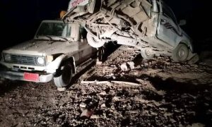 مقتل مسلحين حوثيين في انفجار صاروخ باليستي