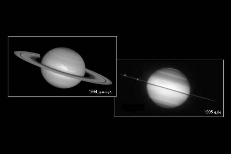 حلقات زحل مايو 1995 المصدر: https://stsci-opo.org/STScI-01EVSSA7WD4Z0S5X4TDMA9MF7P.png