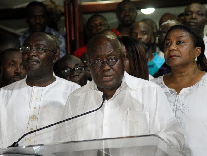 Ghana's president-elect Nana Akufo-Addo of the opposition New Patriotic Party (NPP) speaks during a news conference at his home in Accra, Ghana, December 9, 2016. REUTERS/Luc Gnago