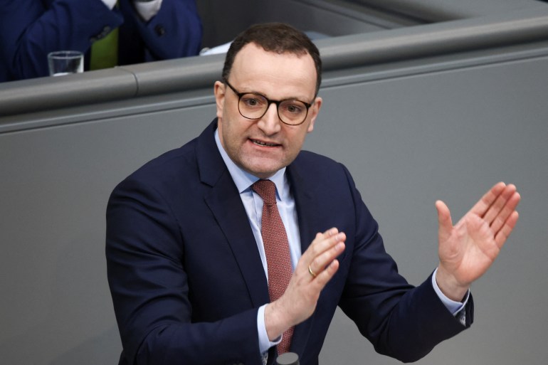 Germany's former Health Minister Jens Spahn speaks during a session of the lower house of parliament, the Bundestag, in Berlin, Germany February 1, 2024. REUTERS/Liesa Johannssen