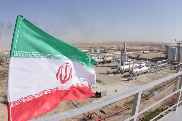 Oil and Gas Refineries / Flag of Iran; Shutterstock ID 1227310843; purchase_order: ajnet; job: ; client: ; other: