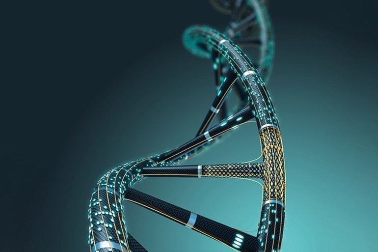 Artificial DNA molecule, illustration - stock illustration Artificial DNA molecule, illustration. Getty images