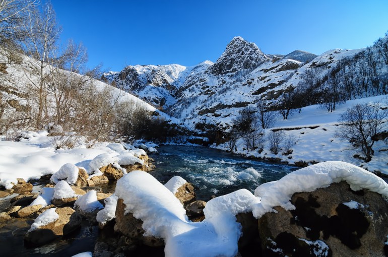 Munzur national park in winter.