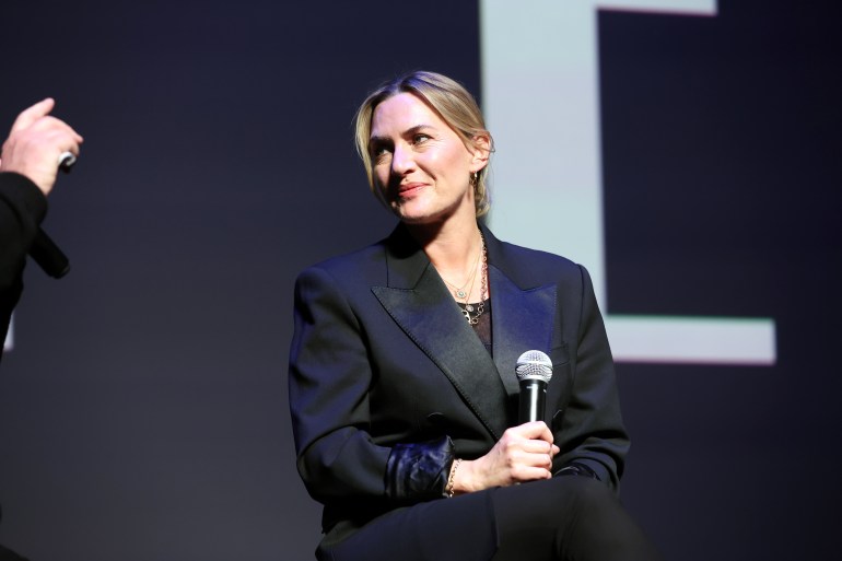 LOS ANGELES, CALIFORNIA - NOVEMBER 17: Kate Winslet seen at "Lee" Special Screening at Private Residence on November 17, 2024 in Los Angeles, California. (Photo by Stewart Cook/Roadside Attractions via Getty Images)