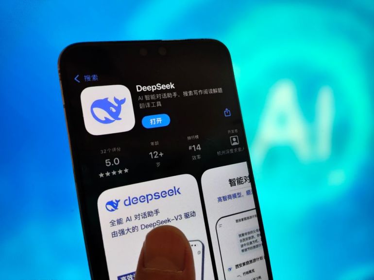 SUQIAN, CHINA - JANUARY 27: In this photo illustration, the download page of Deepseek is displayed on a smartphone screen on January 27, 2025 in Suqian, Jiangsu Province of China. (Photo by VCG/VCG via Getty Images)