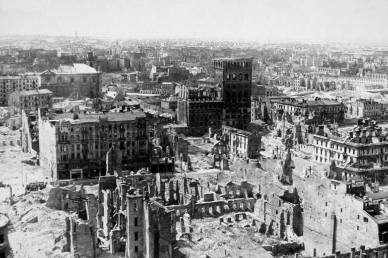 The ruins of Warsaw after a sustained German attack. (Photo by Keystone/Getty Images)