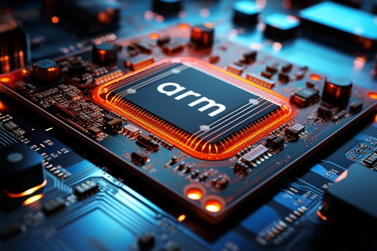Munich, Germany - 15 September 2023: ARM - semiconductor and software design company for computer architecture