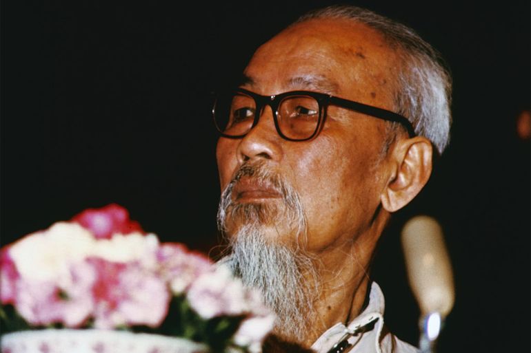 (Original Caption) Hanoi, N. Vietnam: Ho Chi Minh, President of North Vietnam.
